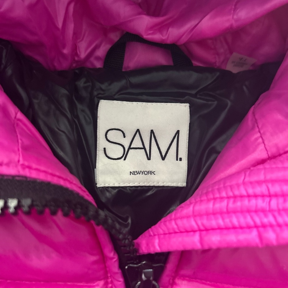 SAM. Pink Puffer with FUR hood size 4T MAKE AN OFFER - Picture 2 of 6